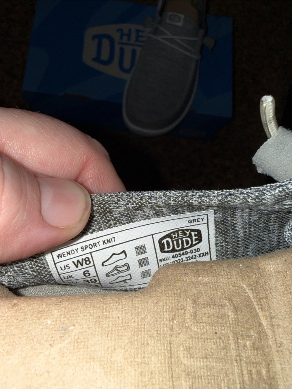 Hey Dude Wendy Sport Knit Women's Casual Shoes Grey W8 No Box 40549-030 - Picture 5 of 5